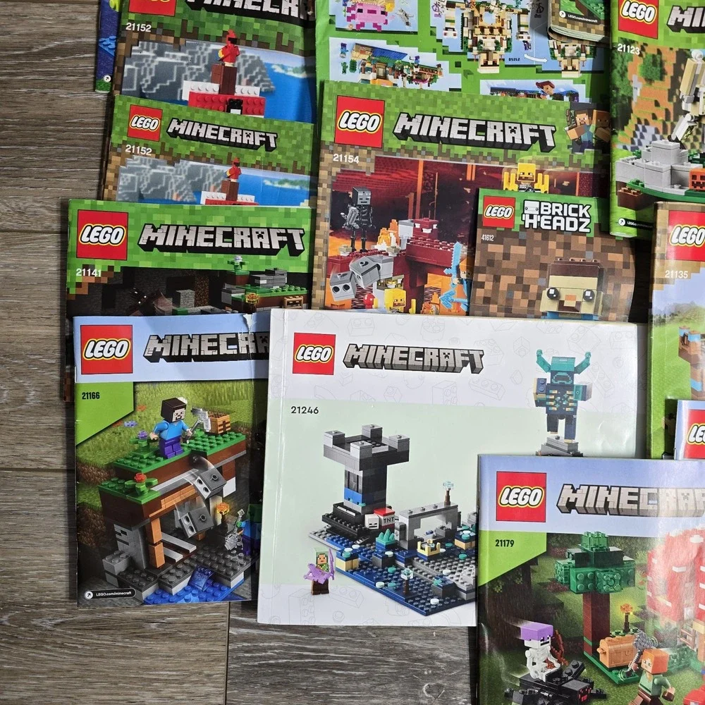Lego Minecraft Manuals Bundle 10+ Manuals